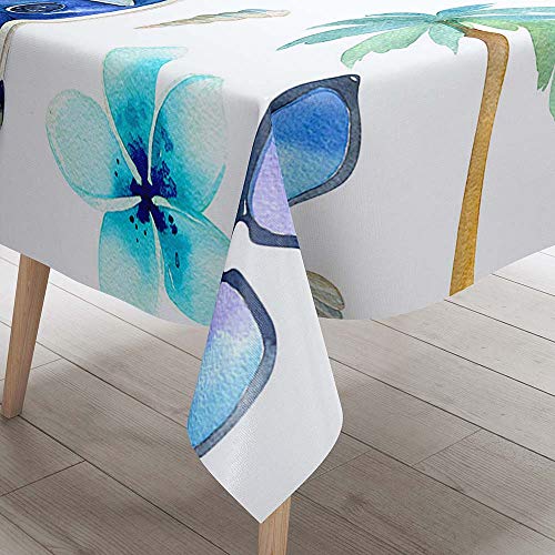 DOTBUY 3D Tischdecke Abwaschbar, Wasserabweisende Tischdecke Rechteckig Abwischbare Wachstuch für Desktop Dekorative Tuch Hotel Bankett Party Garten (Bus,60x60cm) von DOTBUY