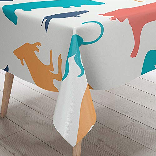 DOTBUY 3D Tischdecke Abwaschbar, Wasserabweisende Tischdecke Rechteckig Abwischbare Wachstuch für Desktop Dekorative Tuch Hotel Bankett Party Garten (Weiß,90x90cm) von DOTBUY
