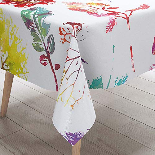 DOTBUY Tischdecke Abwaschbar Garten, Wasserabweisende Tischdecke Rechteckig Abwischbare Wachstuch Desktop Dekorative Tuch Hotel Bankett Party (Grünes Blatt B,100x140cm) von DOTBUY-SHOP