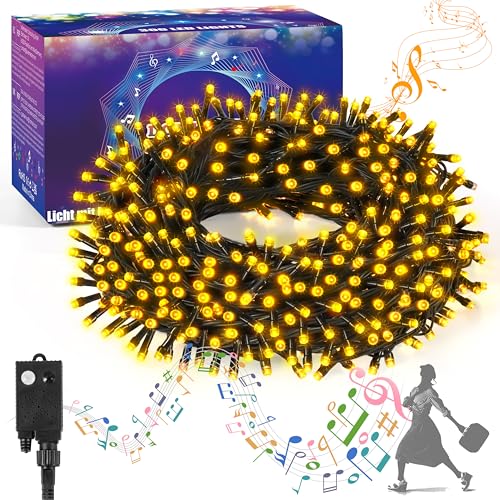 DOTWAYAW Weihnachten Deko 40M 400 LEDs Weihnachtsbeleuchtung mit Bewegungsmelder, warmweiße Lichterkette Weihnachten Geräusche Gerät mit 6 Musikmodi Wasserdicht Weihnachtsbaum Beleuchtung DOTWAYAW Weihnachten Deko 40M 400 LEDs Weihnachtsbeleuchtung mit Bewegungsmelder, warmweiße Lichterkette Weihnachten Geräusche Gerät mit 6 Musikmodi Wasserdicht Weihnachtsbaum Beleuchtung von DOTWAYAW