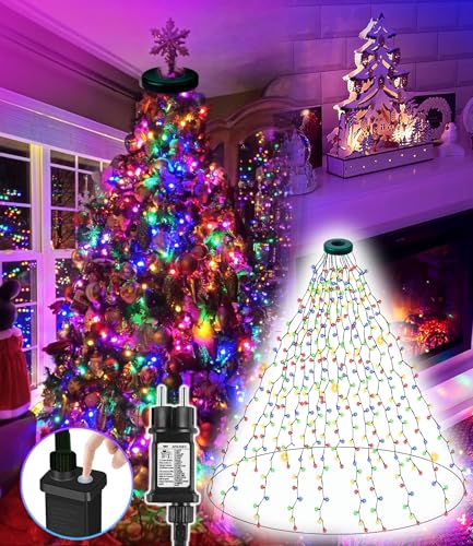DOTWAYAW Lichterkette Weihnachtsbaum Mehrfarbig, 2M 280 LED Weihnachtsbaumbeleuchtung mit Ring und 8 Stränge Lichterkette, Wasserdicht Christbaumbeleuchtung für Weihnachtsbaumschmuck DOTWAYAW Lichterkette Weihnachtsbaum Mehrfarbig, 2M 280 LED Weihnachtsbaumbeleuchtung mit Ring und 8 Stränge Lichterkette, Wasserdicht Christbaumbeleuchtung für Weihnachtsbaumschmuck von DOTWAYAW