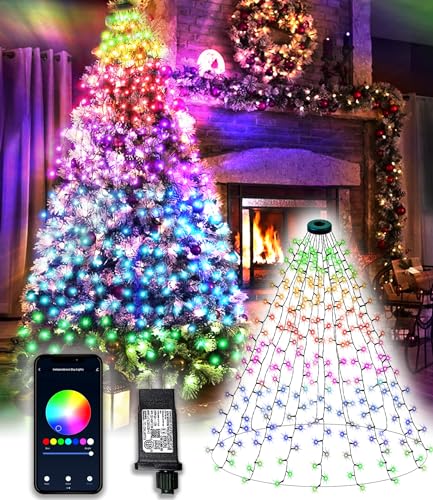 DOTWAYAW Smart Lichterkette 2M 400 LED Weihnachtsbaum - App-gesteuerte Lichter für Weihnachten mit 16 Millionen RGB Farben LED-Lichtern von DOTWAYAW