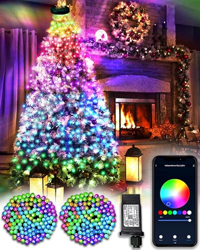 DOTWAYAW Smart Lichterkette 40M 400 LED Weihnachtsbaum - App-gesteuerte Lichter für Weihnachten mit 16 Millionen RGB Farben LED-Lichtern von DOTWAYAW