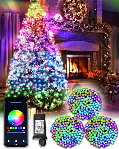 DOTWAYAW Smart Lichterkette 60M 600 LED Weihnachtsbaum - App-gesteuerte Lichter für Weihnachten mit 16 Millionen RGB Farben LED-Lichtern von DOTWAYAW