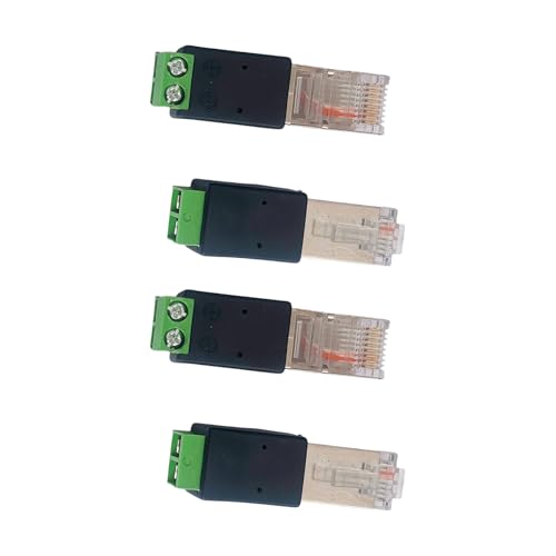 DOUDINGMAO 4 Stück RJ45-Stecker auf 485 2-polige grüne Klemmen-Adapter, Schraubklemmen-Adapter, Konverter, Netzwerk-Anschluss, einfach zu bedienen DOUDINGMAO 4 Stück RJ45-Stecker auf 485 2-polige grüne Klemmen-Adapter, Schraubklemmen-Adapter, Konverter, Netzwerk-Anschluss, einfach zu bedienen von DOUDINGMAO
