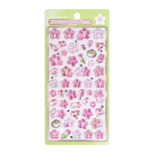 Geprägter Blumen-Aufkleber, wasserabweisend, PVC-Aufkleber, Wandaufkleber, Scrapbook-Aufkleber für Wasserflasche, Laptop, Bilderrahmen von DOUDINGMAO