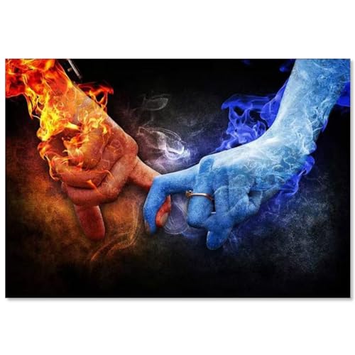 DOUKOYEE 40x50cm Diamond Painting Groß für Erwachsene Kinder DIY 5D Diamant Painting Bilder Hand in Hand Diamantmalerei Malen nach Zahlen Diamant Anfänger Home Wall Decor (D) von DOUKOYEE