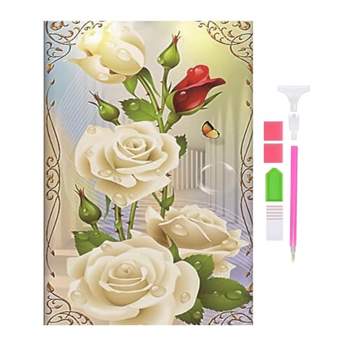 DOUKOYEE 5D DIY Diamond Painting Kinder Erwachsene Blumen Rose Bilder Malerei Bunt Muster Stickerei Kits 5D Diamantmalerei Home Wanddekoration Wohnzimmer Schlafzimmer Eingang Dekoration (B) von DOUKOYEE