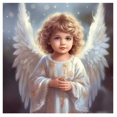 DOUKOYEE Diamond Painting Kinder Erwachsene Angel Bilder DIY 5D Diamantmalerei Stickerei Kits Handwerk Home Wanddekoration Wohnzimmer Baby Schlafzimmer Eingang Dekoration (D) von DOUKOYEE