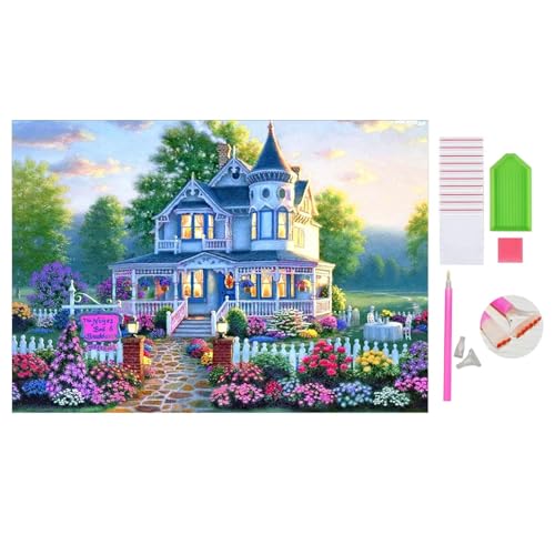 DOUKOYEE Diamond Painting für Erwachsene Kinder DIY 5D Diamant Painting Blume Tiere Katze Landschaft Dinosaurier Malen nach Zahlen Diamant Anfänger Home Wall Decor 30x40cm (I-Schloss) von DOUKOYEE