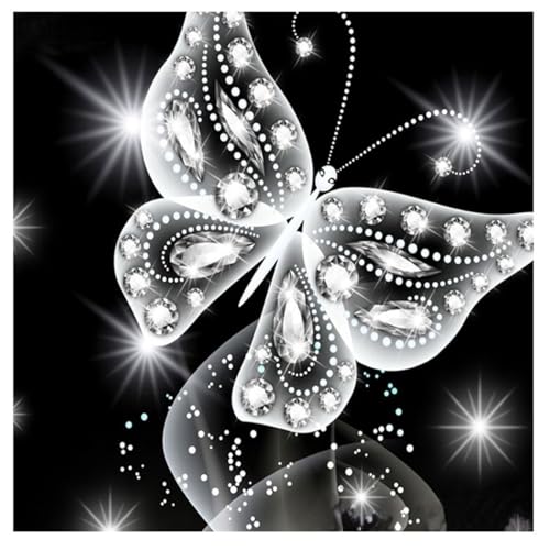 DOUKOYEE 40x40cm Schmetterling Diamond Painting Große für Erwachsene Kinder DIY 5D Diamant Painting Mosaikherstellung Diamant Painting Bilder Geschenk Home Wanddeko von DOUKOYEE