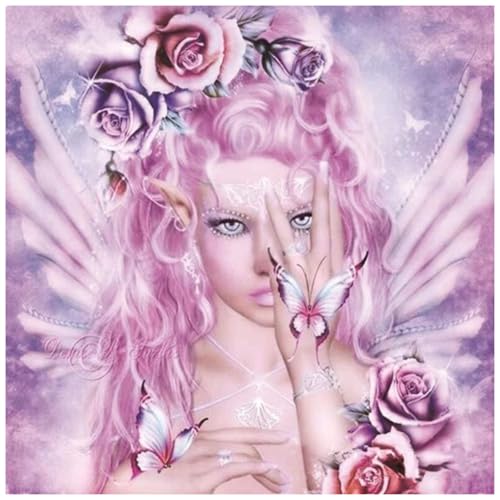 40x40cm Rose Elfe Diamond Painting Große Erwachsene Kinder DIY 5D Diamant Painting Diamant Painting Bilder Mosaikherstellung Diamond Painting Set für Erwachsene und Kinder,Geschenk Home Wanddeko von DOUKOYEE