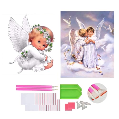 DOUKOYEE Diamond Painting Kinder Erwachsene Angel Bilder DIY 5D Diamantmalerei Stickerei Kits Handwerk Home Wanddekoration Wohnzimmer Baby Schlafzimmer Eingang Dekoration (C) von DOUKOYEE