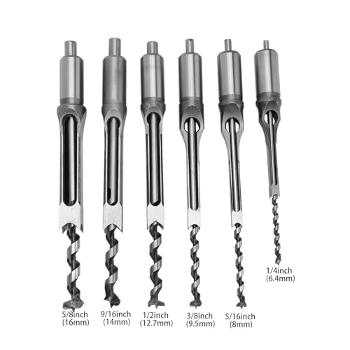6 TEILESQUARE HOLE DRILL BITS BOHRER FÜR HOLZARBEITEN PROFESSIONELLE MÖRTEL UND ZAPFENMASCHINEN von DOUQIFEI