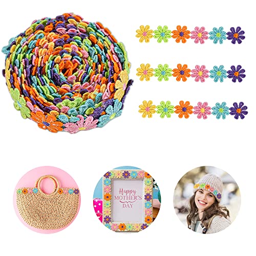 DOUSELLA 5 Yard 25mm Blumen Spitzenband Bunte Spitzenborte Blumen Spitze Zierband Stickerei Dekoband Gänseblümchen Borte Gänseblümchen Stoffband zum Nähen Blumen Spitzenbordüre für Hochzeit Handwerk DOUSELLA 5 Yard 25mm Blumen Spitzenband Bunte Spitzenborte Blumen Spitze Zierband Stickerei Dekoband Gänseblümchen Borte Gänseblümchen Stoffband zum Nähen Blumen Spitzenbordüre für Hochzeit Handwerk von DOUSELLA