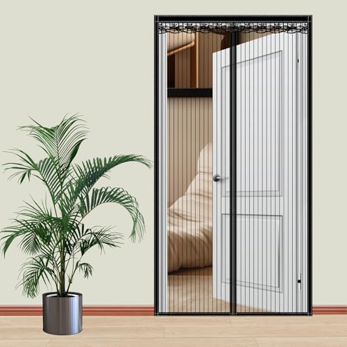 DOUSMHII Magnetischer Fliegengitter-Tür, freihändiger Netzvorhang hält Insekten und Mücken fern, automatischer Magnetverschluss, robuster Terrassenfenster-Displayschutz, schwarz, 100 x 265 cm (Breite DOUSMHII Magnetischer Fliegengitter-Tür, freihändiger Netzvorhang hält Insekten und Mücken fern, automatischer Magnetverschluss, robuster Terrassenfenster-Displayschutz, schwarz, 100 x 265 cm (Breite von DOUSMHII