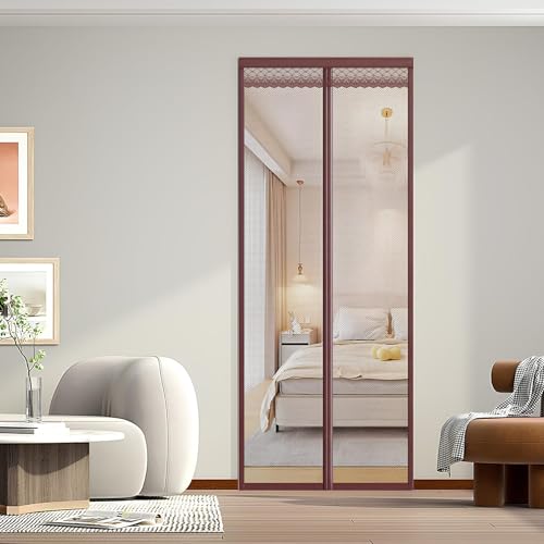 DOUSMHII Magnetischer Fliegengitter-Tür, freihändiger Netzvorhang hält Insekten und Mücken fern, automatischer Magnetverschluss, robuster Terrassenfenster-Displayschutz, solider Kaffee, 195 x 250 cm DOUSMHII Magnetischer Fliegengitter-Tür, freihändiger Netzvorhang hält Insekten und Mücken fern, automatischer Magnetverschluss, robuster Terrassenfenster-Displayschutz, solider Kaffee, 195 x 250 cm von DOUSMHII