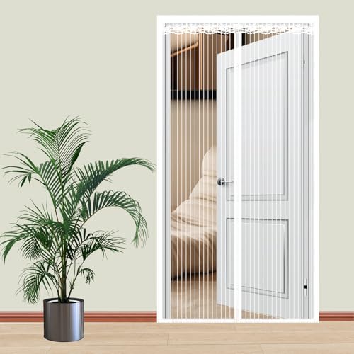 DOUSMHII Magnetischer Fliegengitter-Tür, freihändiger Netzvorhang hält Insekten und Mücken fern, automatischer Magnetverschluss, robuster Terrassenfenster-Displayschutz, weiß, 120 x 200 cm (Breite x DOUSMHII Magnetischer Fliegengitter-Tür, freihändiger Netzvorhang hält Insekten und Mücken fern, automatischer Magnetverschluss, robuster Terrassenfenster-Displayschutz, weiß, 120 x 200 cm (Breite x von DOUSMHII