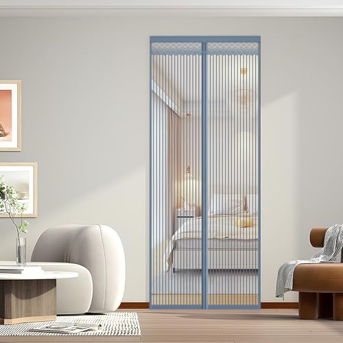 DOUSMHII Magnetischer Fliegengitter-Tür-Magnetverschluss, 80 x 260 cm (Breite x Höhe), Türen, Polyester, einziehbar, selbstdichtend, freihändig, hält Insekten fern, Haustier- und kinderfreundlich von DOUSMHII