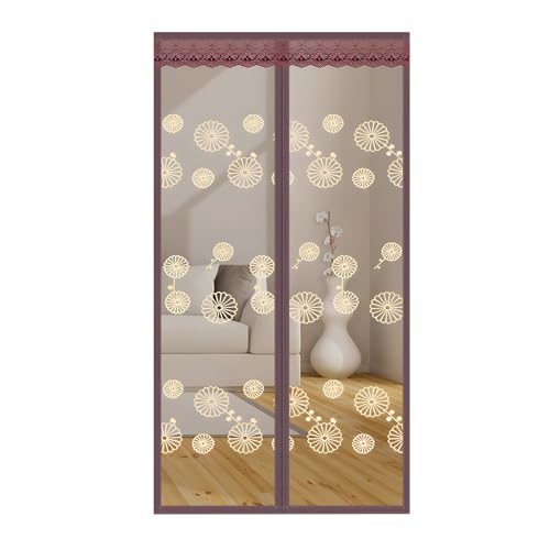 Hochdichtes magnetisches Fliegengitter für Haus und Terrasse, Haselnuss, reißfest, mit Magnetverschluss, 170 x 195 cm (Breite x Höhe) von DOUSMHII