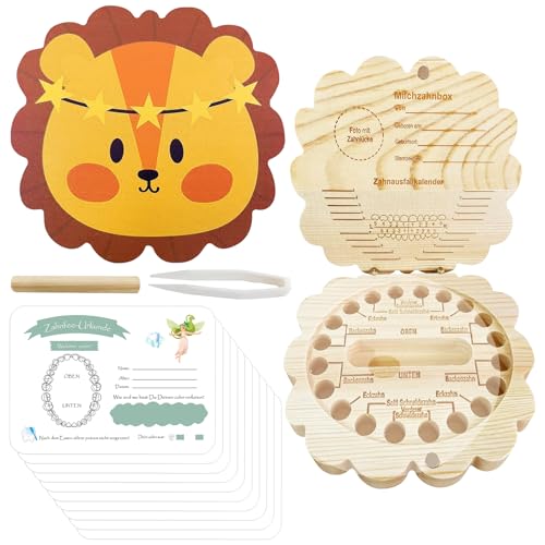 DOWNDRIFT Milchzahndose Holz,Zahndose Holz für Mädchen & Jungen Zahndose Milchzähne Zahnbox Zahndose,Zahnaufbewahrung Zähne Kinder,Zahnbox für milchzähne mädchen & Jungen von DOWNDRIFT