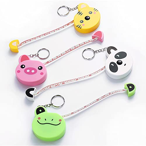 DOYIFUN Weiches, einziehbares Maßband für Körpermaße, 152,4 cm, einziehbar, niedliches Kawaii-Tiermaßband, Schneidermaßband, Brüche, Messlineal zum Nähen, 4 Stück DOYIFUN Weiches, einziehbares Maßband für Körpermaße, 152,4 cm, einziehbar, niedliches Kawaii-Tiermaßband, Schneidermaßband, Brüche, Messlineal zum Nähen, 4 Stück von DOYIFUN