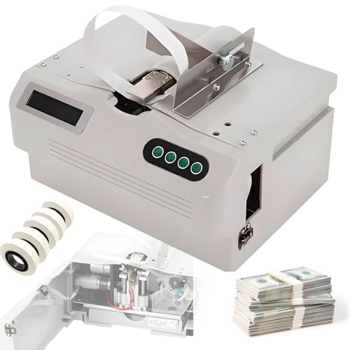 DOZPAL Intelligente Banknotenbündelmaschine, Währungsumreifungswerkzeug mit 5 Rollen Umreifungsband für Fabriken, Supermärkte und Banken, automatische Banknoten-Dokumenten-Quittungsbindemaschine DOZPAL Intelligente Banknotenbündelmaschine, Währungsumreifungswerkzeug mit 5 Rollen Umreifungsband für Fabriken, Supermärkte und Banken, automatische Banknoten-Dokumenten-Quittungsbindemaschine von DOZPAL