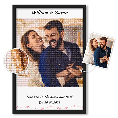 DPDP Personalisierte Geschenke für Frauen - Diamond Painting Foto Personalisiert - Diamant Painting Geschenke für freundin Paare Jubiläum Valentinstag Weihnachten von DPDP