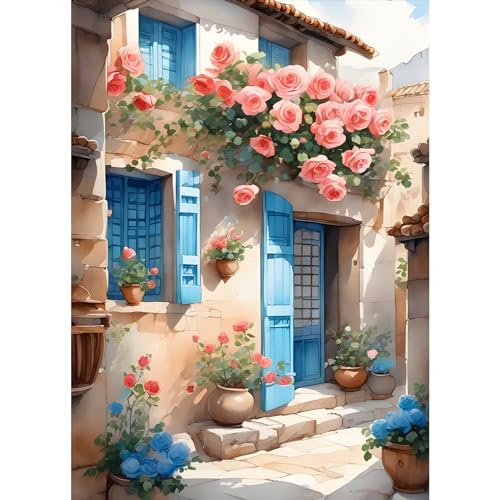 DPHERO 5D Diamond Painting Innenhof Diamant Painting Bilder Rose Blumen Diamond Kunst Erwachsene Haus Diamond Painting Bilder Diamant Bilder Kinder DIY Cross Stickerei Malerei Kits Wand Dekor 30x40cm DPHERO 5D Diamond Painting Innenhof Diamant Painting Bilder Rose Blumen Diamond Kunst Erwachsene Haus Diamond Painting Bilder Diamant Bilder Kinder DIY Cross Stickerei Malerei Kits Wand Dekor 30x40cm von DPHERO