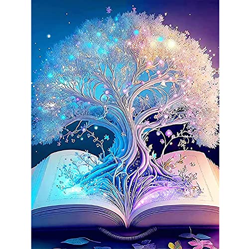 DPHERO DIY Baum des Lebens Diamant Painting Bilder für Erwachsene Kinder,5D Baum Diamond Painting Set,DIY Strass Bilder Buch Diamant Kunst Kits,Runde Steine Diamant Painting für Zuhause Dekor 30x40cm von DPHERO