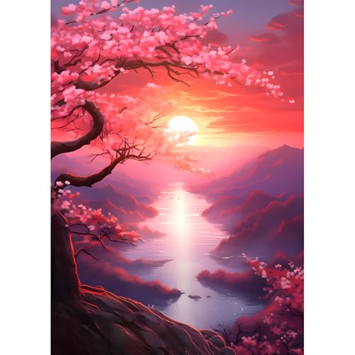 DPHERO DIY Blumen Diamant Painting Kits Bilder für Erwachsene Anfänger,5D Fluss Diamond Painting Set,DIY Runde Steine Sonnenuntergang Diamant Kunst Kits, Diamond Art für Zuhause Dekor 30x40 cm DPHERO DIY Blumen Diamant Painting Kits Bilder für Erwachsene Anfänger,5D Fluss Diamond Painting Set,DIY Runde Steine Sonnenuntergang Diamant Kunst Kits, Diamond Art für Zuhause Dekor 30x40 cm von DPHERO