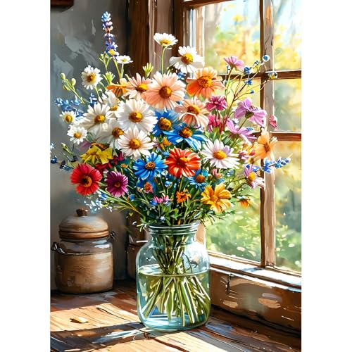 DPHERO DIY Blumen in Einer Vase Diamant Painting Kits Bilder für Erwachsene Anfänger,5D Fenster Diamond Painting Set,DIY Runde Steine Sunshine Diamant Kunst Kits, Diamant Art für Zuhause Dekor 30x40cm DPHERO DIY Blumen in Einer Vase Diamant Painting Kits Bilder für Erwachsene Anfänger,5D Fenster Diamond Painting Set,DIY Runde Steine Sunshine Diamant Kunst Kits, Diamant Art für Zuhause Dekor 30x40cm von DPHERO