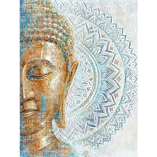 DPHERO DIY Buddha Diamant Painting Bilder für Erwachsene Kinder,5D Mandala Diamond Painting Set,DIY Strass Bilder Religion Diamant Kunst Kits,Runde Steine Diamant Painting für Zuhause Dekor 30x40 cm von DPHERO