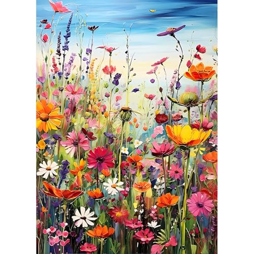 DPHERO DIY Bunte Blumen Diamant Painting Bilder für Erwachsene Anfänger,5D Blumen Diamond Painting Set,DIY Wildblumen Runde Steine Diamant Kunst Kits, Diamant Art für Zuhause Dekor 30x40cm DPHERO DIY Bunte Blumen Diamant Painting Bilder für Erwachsene Anfänger,5D Blumen Diamond Painting Set,DIY Wildblumen Runde Steine Diamant Kunst Kits, Diamant Art für Zuhause Dekor 30x40cm von DPHERO