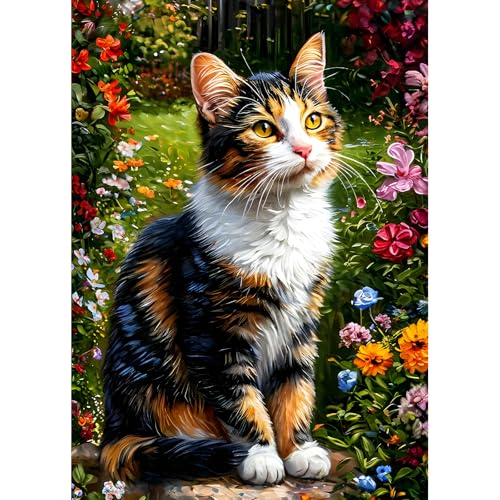 DPHERO DIY Bunte Katze Diamant Painting Kits Bilder für Erwachsene Anfänger,5D Bunte Blumen Diamond Painting Set,DIY Runde Steine Garten Diamant Kunst Kits, Diamant Art für Zuhause Dekor 30x40 cm DPHERO DIY Bunte Katze Diamant Painting Kits Bilder für Erwachsene Anfänger,5D Bunte Blumen Diamond Painting Set,DIY Runde Steine Garten Diamant Kunst Kits, Diamant Art für Zuhause Dekor 30x40 cm von DPHERO