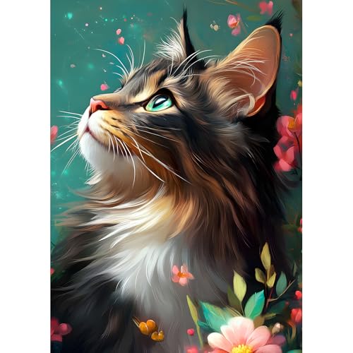 DPHERO DIY Bunte Katze Diamant Painting Kits Bilder für Erwachsene Anfänger,5D Niedlich Kätzchen Diamond Painting Set,DIY Runde Steine Blumen Diamant Kunst Kits, Diamant Art für Zuhause Dekor 30x40cm DPHERO DIY Bunte Katze Diamant Painting Kits Bilder für Erwachsene Anfänger,5D Niedlich Kätzchen Diamond Painting Set,DIY Runde Steine Blumen Diamant Kunst Kits, Diamant Art für Zuhause Dekor 30x40cm von DPHERO