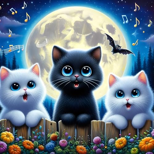 DPHERO DIY Cartoon-Kätzchen Diamant Painting Kits Bilder für Erwachsene Anfänger,5D Mond Katze Diamond Painting Set,DIY Runde Steine Blumen Diamant Kunst Kits, Diamant Art für Zuhause Dekor 30x30 cm DPHERO DIY Cartoon-Kätzchen Diamant Painting Kits Bilder für Erwachsene Anfänger,5D Mond Katze Diamond Painting Set,DIY Runde Steine Blumen Diamant Kunst Kits, Diamant Art für Zuhause Dekor 30x30 cm von DPHERO