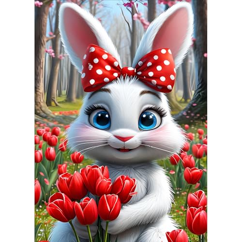 DPHERO DIY Cartoon Kaninchen Diamant Painting Kits Bilder für Erwachsene Anfänger,5D Tulpen Diamond Painting Set,DIY Runde Steine Blumen Diamant Kunst Kits, Diamond Art für Zuhause Dekor 30x40 cm DPHERO DIY Cartoon Kaninchen Diamant Painting Kits Bilder für Erwachsene Anfänger,5D Tulpen Diamond Painting Set,DIY Runde Steine Blumen Diamant Kunst Kits, Diamond Art für Zuhause Dekor 30x40 cm von DPHERO