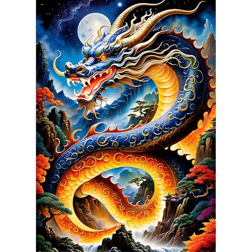 DPHERO DIY Chinesischer Drache Diamant Painting Bilder für Erwachsene Anfänger,5D Mythen Diamond Painting Set,DIY Drache Runde Steine Diamant Kunst Kits, Diamant Painting für Zuhause Dekor 30x40 cm DPHERO DIY Chinesischer Drache Diamant Painting Bilder für Erwachsene Anfänger,5D Mythen Diamond Painting Set,DIY Drache Runde Steine Diamant Kunst Kits, Diamant Painting für Zuhause Dekor 30x40 cm von DPHERO