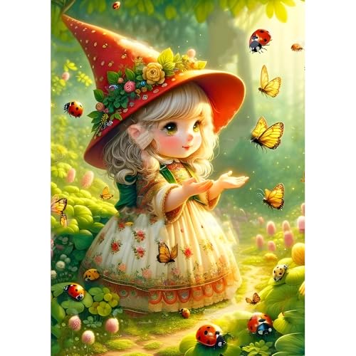 DPHERO DIY Elfe Fee Diamant Painting Kits Bilder für Erwachsene Anfänger,5D Schmetterling Diamond Painting Set,DIY Runde Steine Traumland Diamant Kunst Kits, Diamant Art für Zuhause Dekor 30x40 cm DPHERO DIY Elfe Fee Diamant Painting Kits Bilder für Erwachsene Anfänger,5D Schmetterling Diamond Painting Set,DIY Runde Steine Traumland Diamant Kunst Kits, Diamant Art für Zuhause Dekor 30x40 cm von DPHERO
