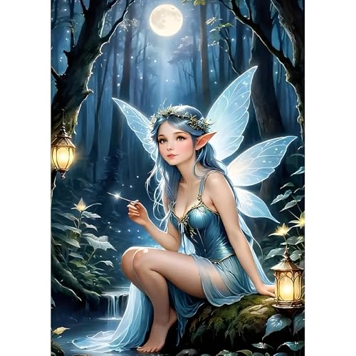 DPHERO DIY Elfenmädchen Diamant Painting Bilder für Erwachsene Anfänger,5D Mond Diamond Painting Set,DIY Runde Steine Traumland Diamant Kunst Kits,Haus Diamant Painting für Zuhause Dekor 30x40 cm DPHERO DIY Elfenmädchen Diamant Painting Bilder für Erwachsene Anfänger,5D Mond Diamond Painting Set,DIY Runde Steine Traumland Diamant Kunst Kits,Haus Diamant Painting für Zuhause Dekor 30x40 cm von DPHERO