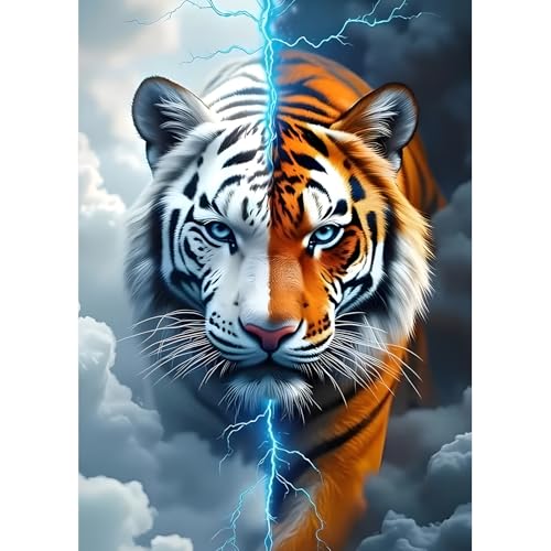 DPHERO DIY Fantasietiger Diamant Painting Kits Bilder für Erwachsene Anfänger,5D Blitze Diamond Painting Set,DIY Runde Steine Traumland Diamant Kunst Kits, Diamond Art für Zuhause Dekor 30x40 cm DPHERO DIY Fantasietiger Diamant Painting Kits Bilder für Erwachsene Anfänger,5D Blitze Diamond Painting Set,DIY Runde Steine Traumland Diamant Kunst Kits, Diamond Art für Zuhause Dekor 30x40 cm von DPHERO