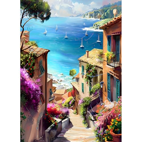 DPHERO DIY Haus am Meer Diamant Painting Bilder für Erwachsene Anfänger,5D Landschaft Diamond Painting Set,DIY Runde Steine Blumen Diamant Kunst Kits,Haus Diamant Painting für Zuhause Dekor 30x40 cm DPHERO DIY Haus am Meer Diamant Painting Bilder für Erwachsene Anfänger,5D Landschaft Diamond Painting Set,DIY Runde Steine Blumen Diamant Kunst Kits,Haus Diamant Painting für Zuhause Dekor 30x40 cm von DPHERO