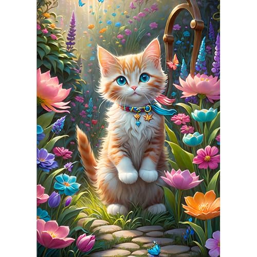 DPHERO DIY Katze Diamant Painting Bilder für Erwachsene Anfänger,5D Blumen Diamond Painting Set,DIY Runde Steine Kätzchen Diamant Kunst Kits, Diamant Painting für Zuhause Dekor 30x40 cm DPHERO DIY Katze Diamant Painting Bilder für Erwachsene Anfänger,5D Blumen Diamond Painting Set,DIY Runde Steine Kätzchen Diamant Kunst Kits, Diamant Painting für Zuhause Dekor 30x40 cm von DPHERO