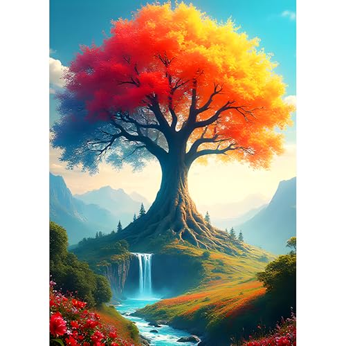 DPHERO DIY Lebensbaum Diamant Painting Kits Bilder für Erwachsene Anfänger,5D Fluss Diamond Painting Set,DIY Runde Steine Fantasie Diamant Kunst Kits,Traumland Diamond Art für Zuhause Dekor 30x40 cm DPHERO DIY Lebensbaum Diamant Painting Kits Bilder für Erwachsene Anfänger,5D Fluss Diamond Painting Set,DIY Runde Steine Fantasie Diamant Kunst Kits,Traumland Diamond Art für Zuhause Dekor 30x40 cm von DPHERO