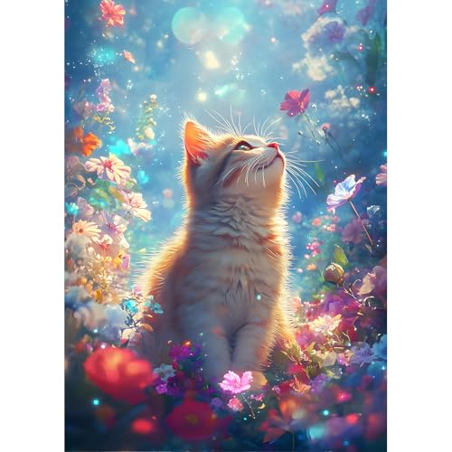DPHERO DIY Niedliche Katze Diamant Painting Bilder für Erwachsene Anfänger,5D Blumen Diamond Painting Set,DIY Kätzchen Runde Steine Diamant Kunst Kits, Diamant Art für Zuhause Dekor 30x40cm DPHERO DIY Niedliche Katze Diamant Painting Bilder für Erwachsene Anfänger,5D Blumen Diamond Painting Set,DIY Kätzchen Runde Steine Diamant Kunst Kits, Diamant Art für Zuhause Dekor 30x40cm von DPHERO