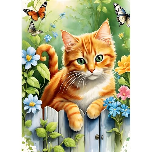 DPHERO DIY Orangefarbene Katze Diamant Painting Kits Bilder für Erwachsene Anfänger,5D Kätzchen Diamond Painting Set,DIY Runde Steine Blumen Diamant Kunst Kits, Diamant Art für Zuhause Dekor 30x40 cm DPHERO DIY Orangefarbene Katze Diamant Painting Kits Bilder für Erwachsene Anfänger,5D Kätzchen Diamond Painting Set,DIY Runde Steine Blumen Diamant Kunst Kits, Diamant Art für Zuhause Dekor 30x40 cm von DPHERO