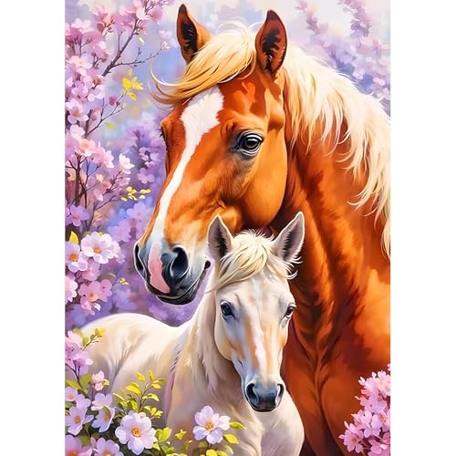 DPHERO DIY Pärchen Pferd Diamant Painting Kits Bilder für Erwachsene Anfänger,5D Liebespaar Diamond Painting Set,DIY Runde Steine Blumen Diamant Kunst Kits, Diamond Art für Zuhause Dekor 30x40 cm DPHERO DIY Pärchen Pferd Diamant Painting Kits Bilder für Erwachsene Anfänger,5D Liebespaar Diamond Painting Set,DIY Runde Steine Blumen Diamant Kunst Kits, Diamond Art für Zuhause Dekor 30x40 cm von DPHERO
