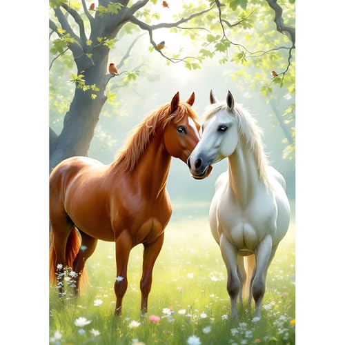 DPHERO DIY Pärchen Pferd Diamant Painting Kits Bilder für Erwachsene Anfänger,5D Liebespaar Diamond Painting Set,DIY Runde Steine Sonnenlicht Diamant Kunst Kits, Diamond Art für Zuhause Dekor 30x40 cm DPHERO DIY Pärchen Pferd Diamant Painting Kits Bilder für Erwachsene Anfänger,5D Liebespaar Diamond Painting Set,DIY Runde Steine Sonnenlicht Diamant Kunst Kits, Diamond Art für Zuhause Dekor 30x40 cm von DPHERO