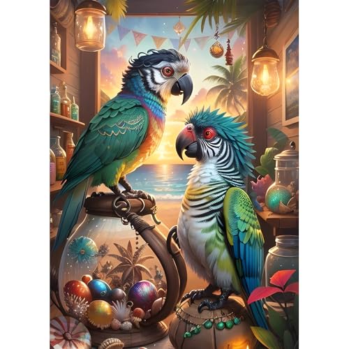 DPHERO DIY Papagei Diamant Painting Bilder für Erwachsene Anfänger,5D Sonnenuntergang Diamond Painting Set,DIY Runde Steine Diamant Kunst Kits, Fantasie Diamant Painting für Zuhause Dekor 30x40 cm DPHERO DIY Papagei Diamant Painting Bilder für Erwachsene Anfänger,5D Sonnenuntergang Diamond Painting Set,DIY Runde Steine Diamant Kunst Kits, Fantasie Diamant Painting für Zuhause Dekor 30x40 cm von DPHERO